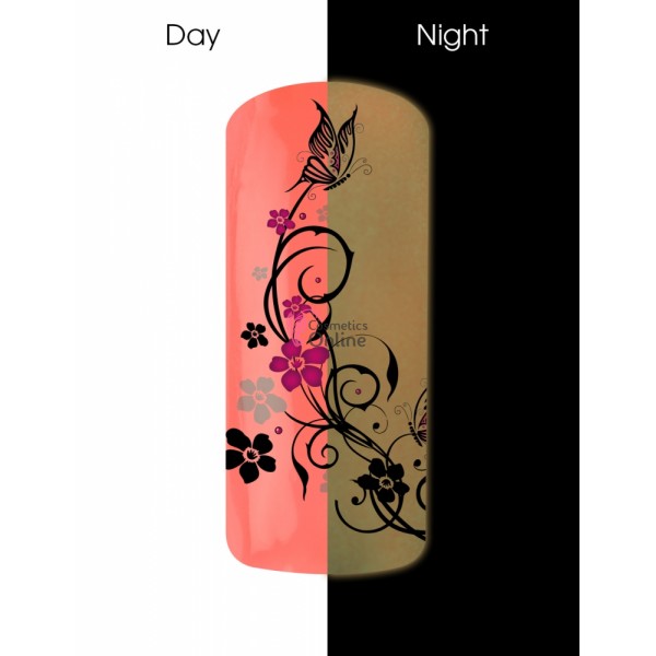 Pudra pigment fosforescent roz pentru gel UV, Nded  3 gr, art. 8584